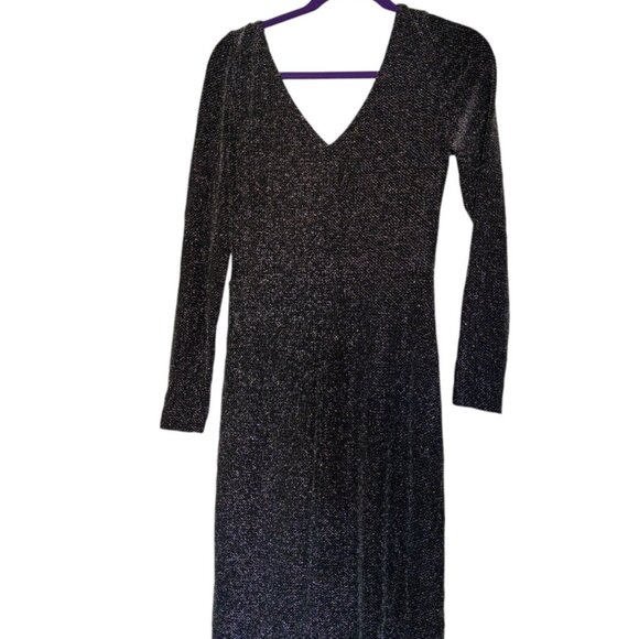NWT $170 Ralph Lauren Womans Black Silver Sheath Ruched Faux Wrap Dress Size 6 - Picture 3 of 7